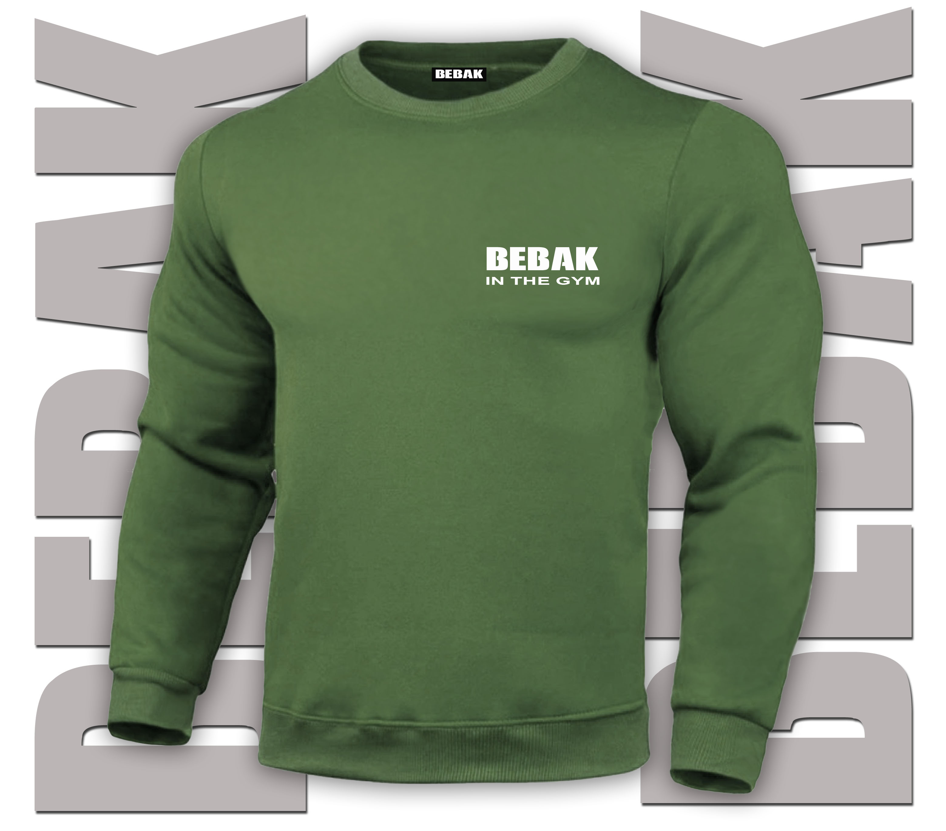 Green BEBAK Gym Sweatshirt For Men